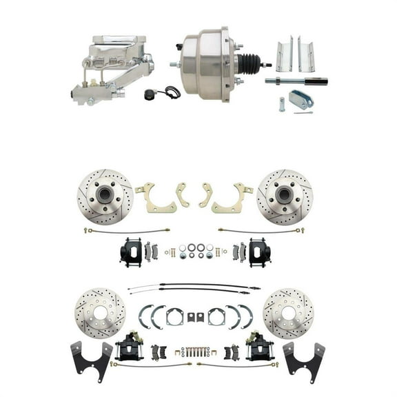 Front & Rear Disc Brake Conversion Kit, Front & Rear Disc Brake Rotor, Tri-Five Front & Rear Disc Brake Kit, D/S Rotors, Black