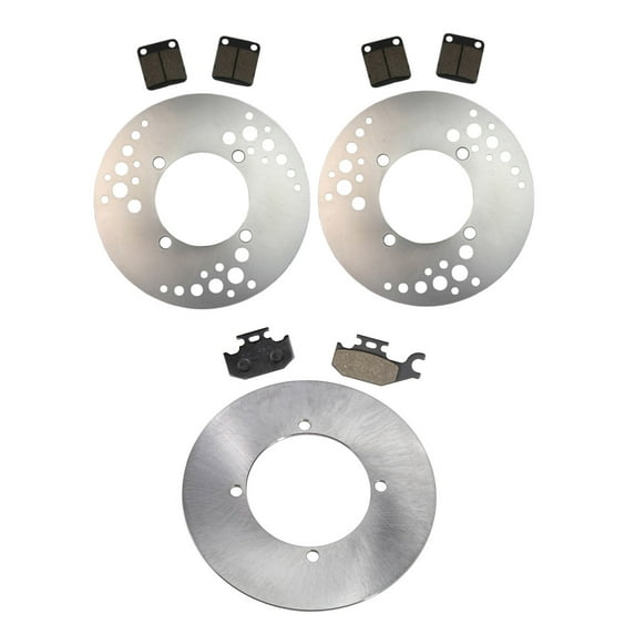 Front & Rear Disc Brake Rotors & Semi-Metallic Pads 2005-2006 Yamaha Kodiak 400