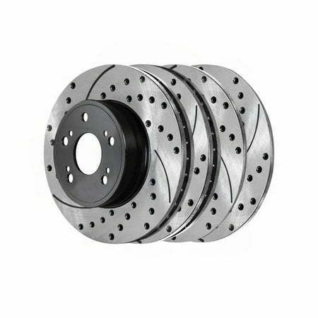 Front & Rear Drilled Slotted Brake Rotors Black Set of 4 For Honda Civic 1.8L Fits select: 2006-2009 HONDA CIVIC LX, 2010-2011 HONDA CIVIC VP