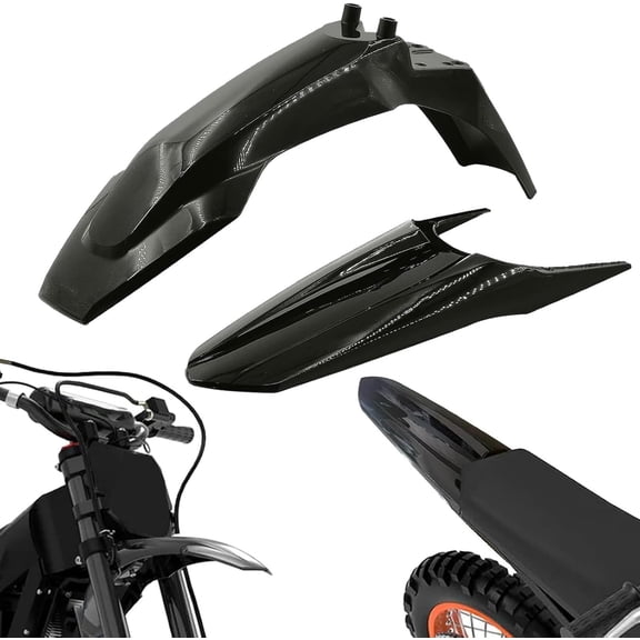 Front & Rear Fender Set for Electric Dirt Bike, Compatible Black Fender Mud Guard Mudguard for Tutti Off-Road Motorcycle