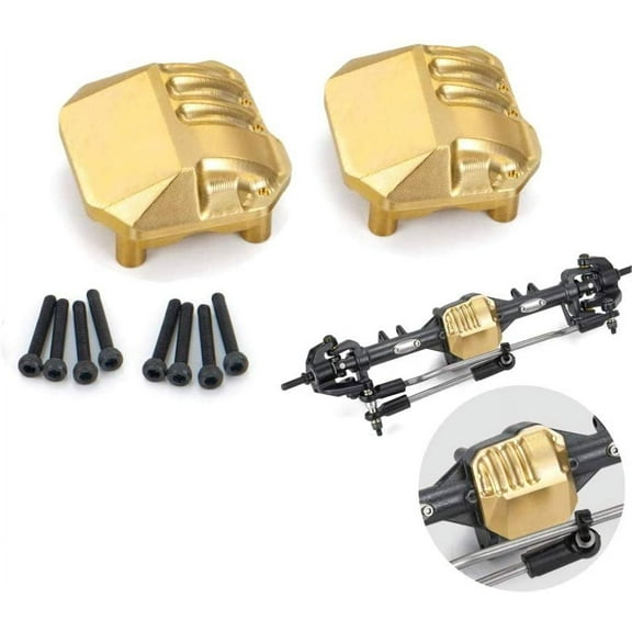 Front & Rear Golden 35g Brass Diff Cover Axial SCX10-II Upgrade