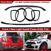 Front Rear Light Eyelid Frame Grille Trim For MINI COOPER R55 R56 R57 JCW Style Glossy Black