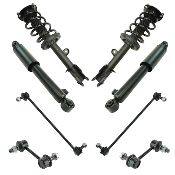 TRQ Front and Rear Suspension Kit Complete Strut & Coil Spring Assembly Shock Absorber Sway Bar Stabilizer Link Fits 2011-2013 Kia Sorento
