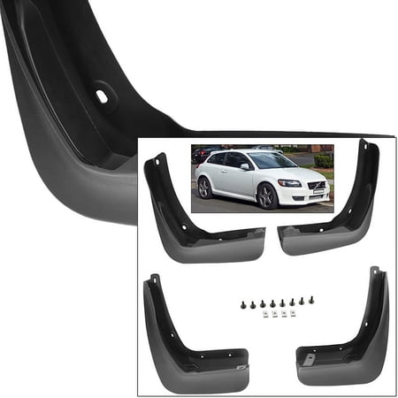 Front Rear Mud Flaps Splash Guards 2008-2010 Volvo C30 Non-sport Mudguards