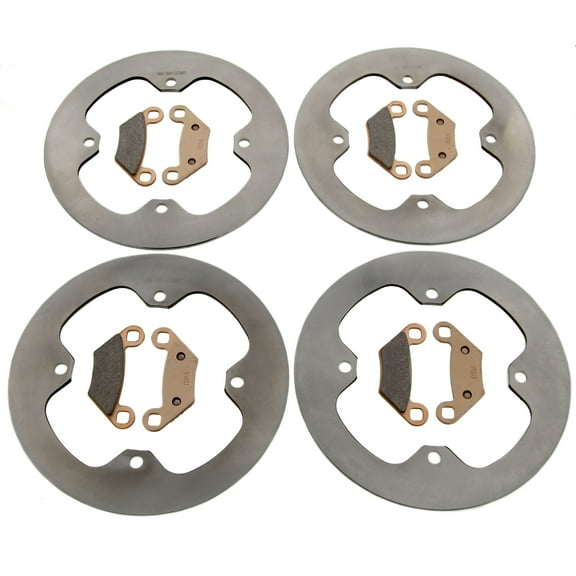 Front & Rear MudRat Brake Rotors & Brake Pads 11-14 Polaris Sportsman 850 Forest