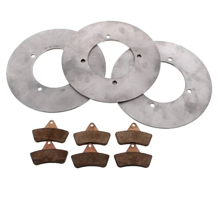 Front & Rear MudRat Brake Rotors & Brake Pads fits 1999-2003 Arctic Cat 300 2x4