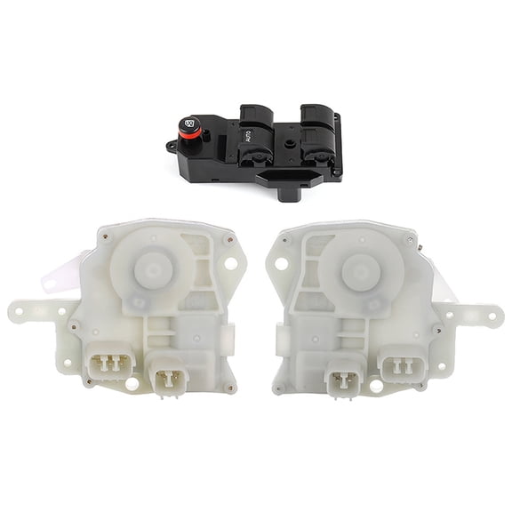 Front/Rear Right+Front/Rear Left Power Door Lock Actuators Front Left Door Latch Power Window Switch Replacement Fits for 2001-2006 for Honda 3pcs