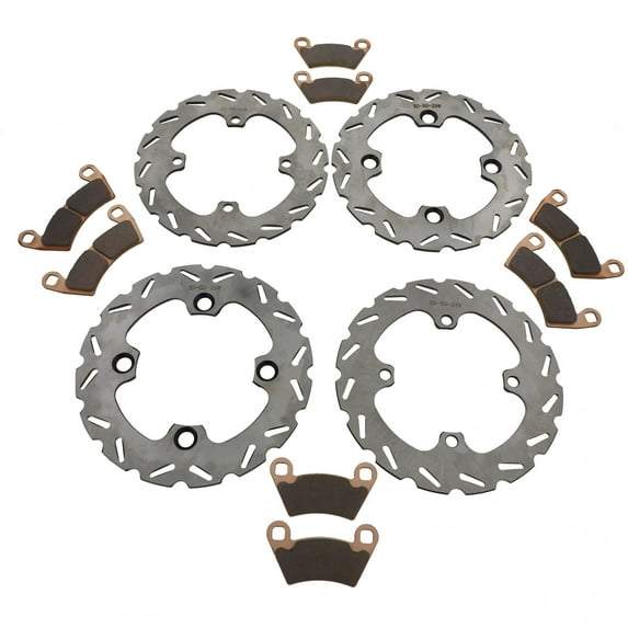 Front & Rear RipTide Rotors & MudRat Brake Pads 2010 2011 Polaris Ranger XP 800