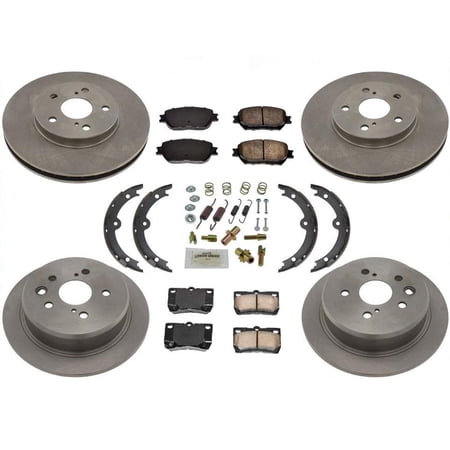 Front Rear Rotors Brake Pads Shoes Springs for Lexus iS250 USA Models 09-12 ONLY
