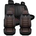 thumbnail image 1 of (Front and Rear Seats)Car Seat Covers for Jeep 99% Car Models,Artificial Leather Seat Covers for Cars,Waterproof Car Interior Seat Cushions(Brown and Balck,Standard), 1 of 6