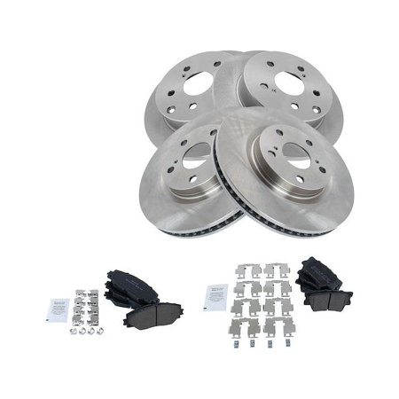 Front and Rear Semi Metallic Brake Pads and Rotor Kit - Compatible with 2006 - 2018 Toyota RAV4 2007 2008 2009 2010 2011 2012 2013 2014 2015 2016 2017