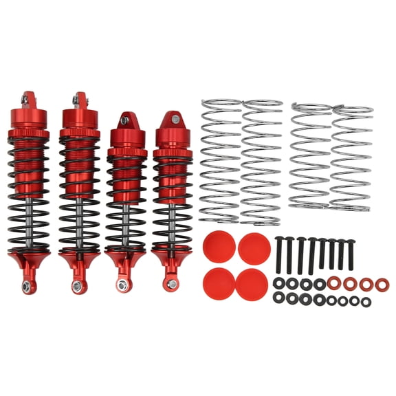 Front Rear Shocks Absorber Elastic Spring Aluminum Shocks Absorber Set for 1/10 Car Red