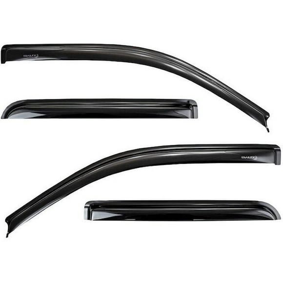 Front and Rear Side Window Deflector Set of 4 - Compatible with 2004 - 2014 Ford F-150 Extended Cab Pickup 2005 2006 2007 2008 2009 2010 2011 2012 2013