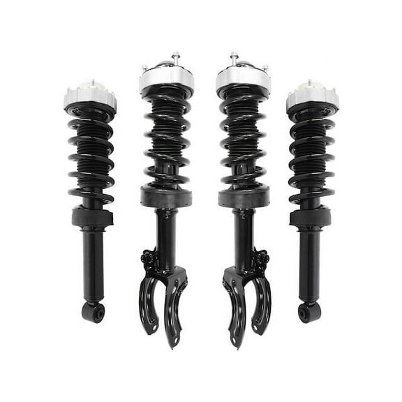 Front and Rear Strut and Coil Spring Assembly - Set of 4 - Compatible with 2011 - 2017 Volkswagen Touareg without Air Suspension 2012 2013 2014 2015 2016