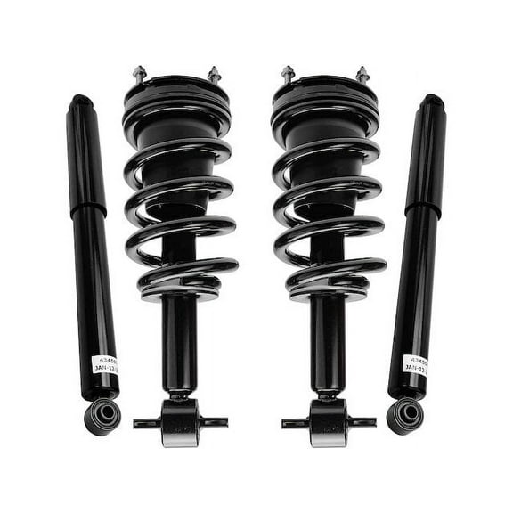 Front and Rear Strut Coil Spring and Shock Absorber Assembly Kit - 4 Piece - Compatible with 2007 - 2013 GMC Sierra 1500 with New Body Style (Not For Models with Electronic Suspension and Lift Kits)