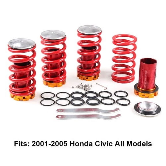 Front Rear Suspension Coilover Lowering Spring Sleeve Kit for 01-05 Honda Civic