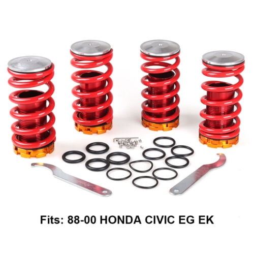 Front Rear Suspension Coilover Lowering Spring Sleeve Kit for 88-00 Honda Civic