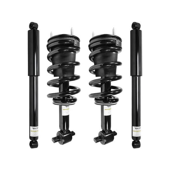 Front and Rear Suspension Strut Coil Spring and Shock Absorber Assembly 4 Piece Kit - Compatible with 2007 - 2013 Chevy Silverado 1500 (Excludes Electronic Ride Control Suspension) 2008 2009 2010 2011