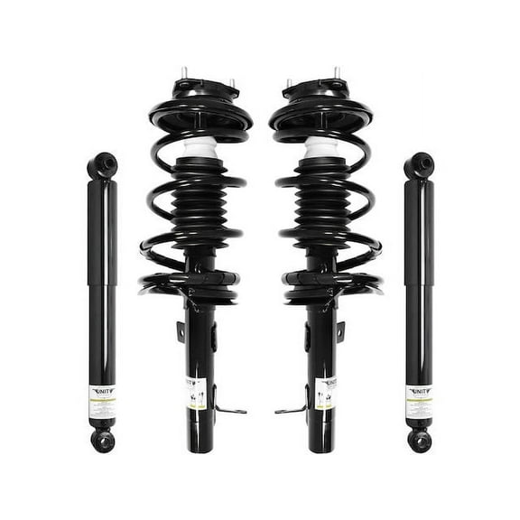 Front and Rear Suspension Strut Coil Spring and Shock Absorber Assembly Kit - 4 Piece - Compatible with 2000 - 2005 Ford Focus Wagon (Excludes SVT, Sedan, and Hatchback Models) 2001 2003 2004