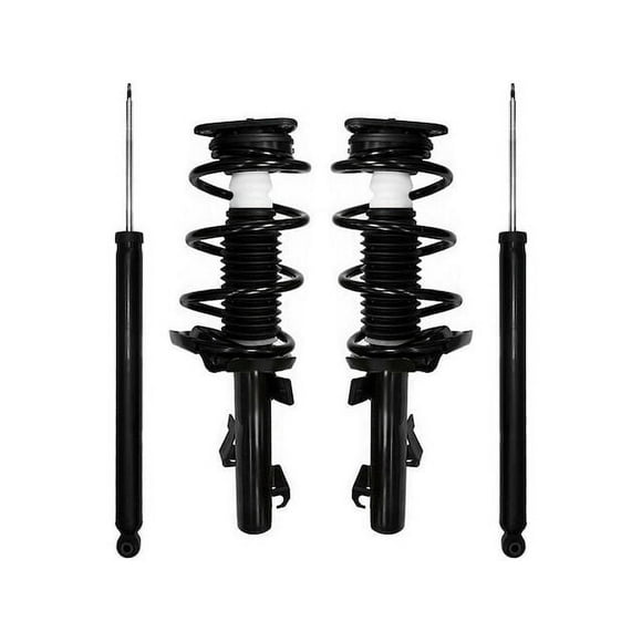 Front and Rear Suspension Strut Coil Spring and Shock Absorber Assembly Kit - 4 Piece - Compatible with 2004 - 2009 Mazda 3 (Excludes MazdaSpeed Model) 2005 2006 2007 2008