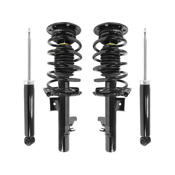 Front and Rear Suspension Strut Coil Spring and Shock Absorber Assembly Kit - 4 Piece - Compatible with 2008 - 2016 Volvo XC70 (Excludes Sport, Adaptive, and FOUR-C Suspension) 2009 2010 2014