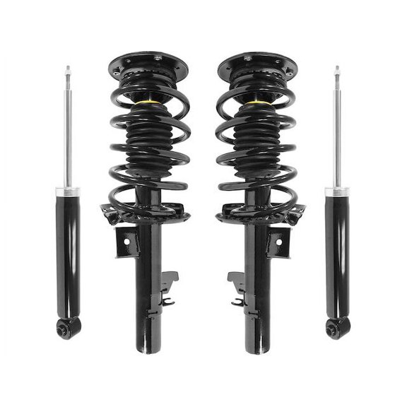 Front and Rear Suspension Strut Coil Spring and Shock Absorber Assembly Kit - 4 Piece - Compatible with 2008 - 2016 Volvo XC70 (Excludes Sport, Adaptive, and FOUR-C Suspension) 2009 2010 2014