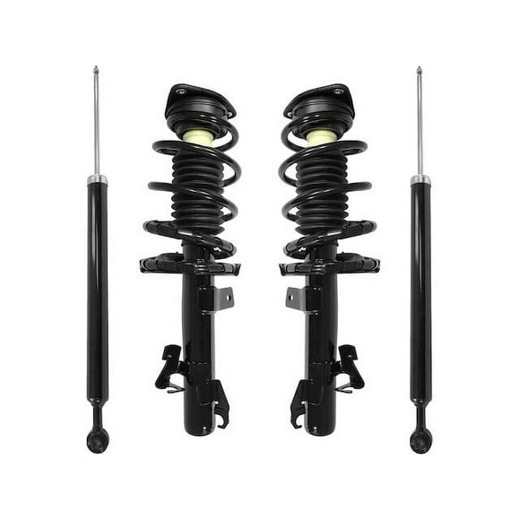 Front and Rear Suspension Strut Coil Spring and Shock Absorber Assembly Kit - 4 Piece - Compatible with 2010 - 2013 Mazda 3 (Excludes MazdaSpeed Model) 2011 2012