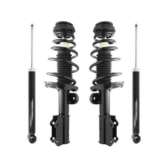 Front and Rear Suspension Strut Coil Spring and Shock Absorber Assembly Kit - 4 Piece - Compatible with 2012 - 2015 Chevy Cruze (For Models without Sport Suspension) 2013 2014