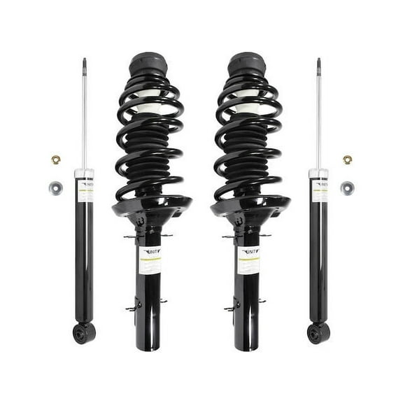 Front and Rear Suspension Strut Coil Spring and Shock Absorber Assembly Kit - Compatible with 1998 - 2010 Volkswagen Beetle without Stabilizer Bar on Rear (Excludes Diesel and Sport Suspension) 2000