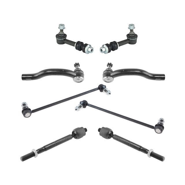 Front and Rear Tie Rod End and Sway Bar Link Kit 8 Piece - Compatible ...