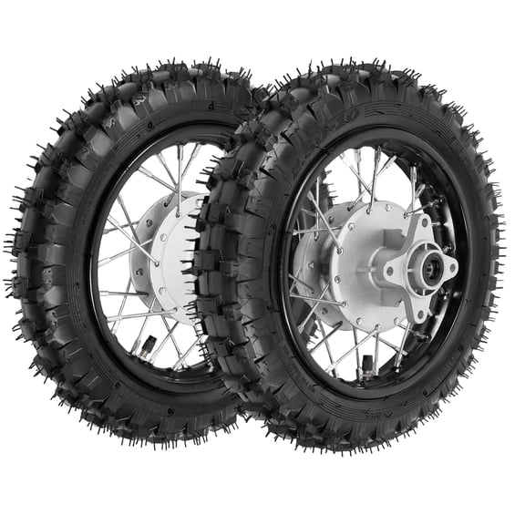 Front Rear Wheel Pair Set with Chain Chain Plate Fits for Honda CRF50 XR50 BBR KLX Dirt Bikes 2.50-10 Drum Brake