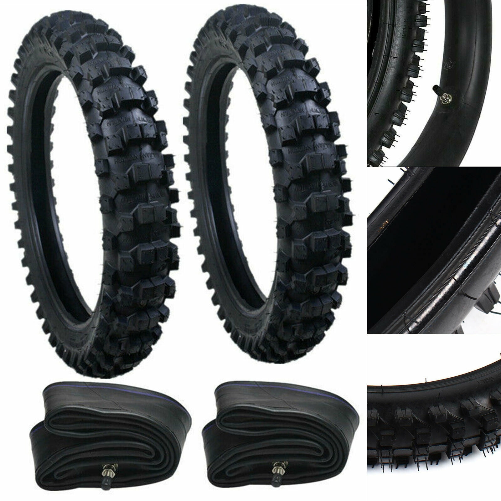 Front Rear Wheel Tire and Rim Inner Tube Set 50cc-150cc Dirt Pit Bikes ...