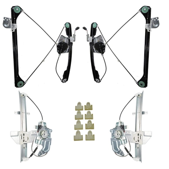 Front & Rear Window Regulators with Sash Kit Set of 12 for Pontiac Oldsmobile WCA50126 Fits select: 1999-2005 PONTIAC GRAND AM, 1999-2004 OLDSMOBILE ALERO