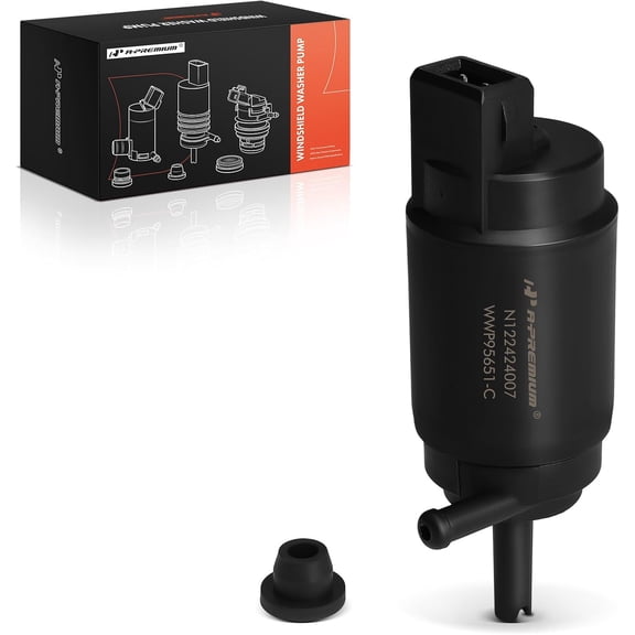 Front or Rear Windshield Washer Pump Compatible with Volkswagen Jetta & Buick LaCrosse & Fiat 500 & Dodge Dakota & Alfa Romeo 4C & Audi Cabriolet & Mitsubishi Raider & Pontiac & Ram & Saturn