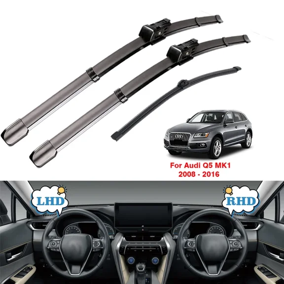 Front Rear Wiper Blades For Audi Q5 SQ5 MK1 MK2 S Line 2008 - 2023 8R 80A Windshield Windscreen Accessories 2010 2018 2019 2009
