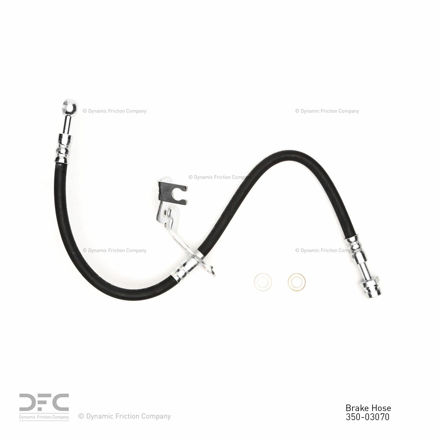 Front Right Dynamic Friction Company Brake Line Hose 350-03070 For 2013-2018 Hyundai Santa Fe, 2013-2018 Hyundai Santa Fe Sport, 2014 Kia Sorento
