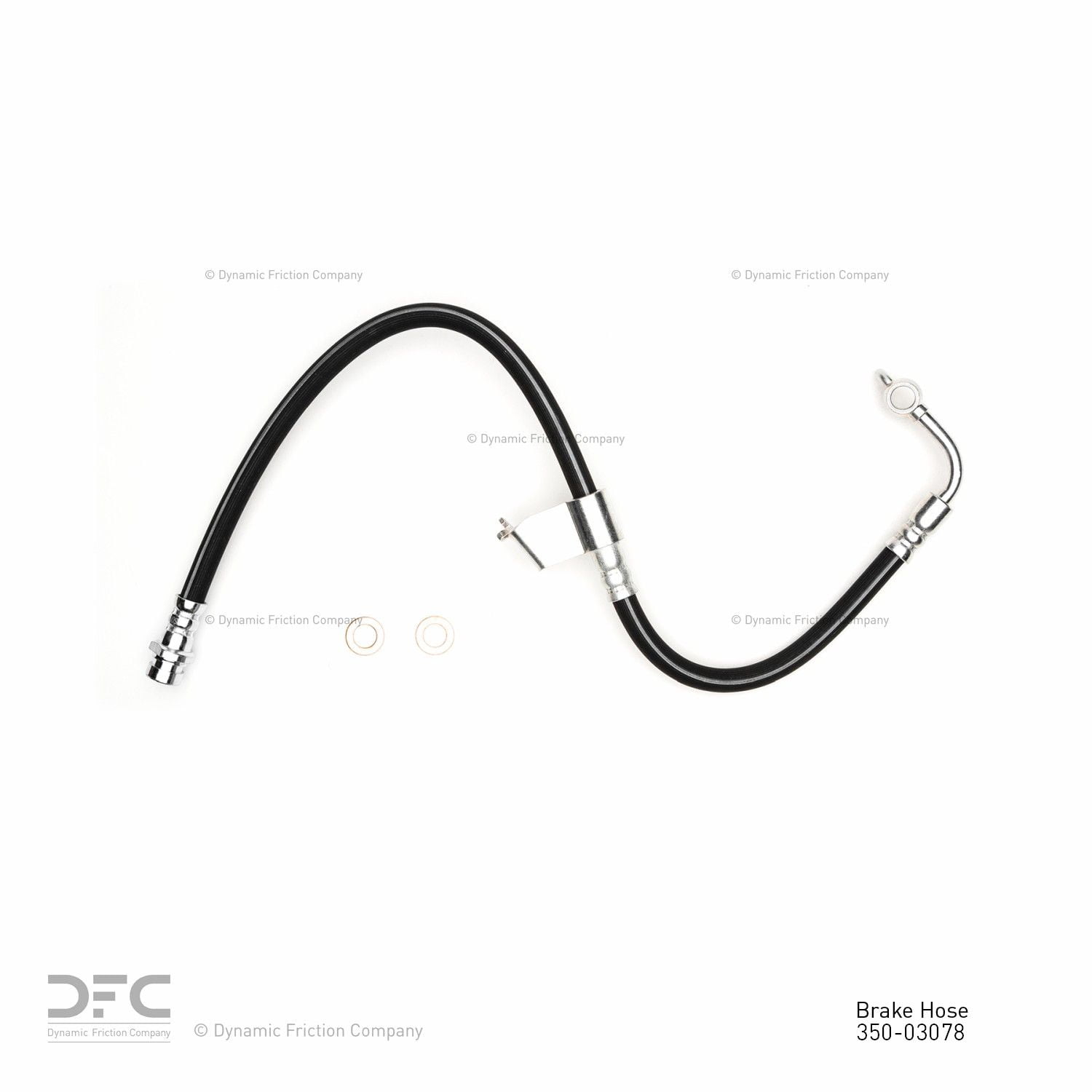 Front Right Dynamic Friction Company Brake Line Hose 350-03078 For 2015-2016 Hyundai Genesis, 2017 Genesis G80