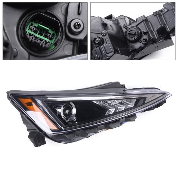Front Right Halogen Headlight for 2019 2020 Hyundai Elantra, Passenger Side Direct Replacement Headlamp, Black Housing Perfect Match Car Light Set (Compatible with Elantra)