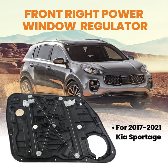 Front Right Kia Sportage Power Window Regulator 2017-2021, OEM 82481D9010, Direct Replacement, Front Passenger Side Window Lift