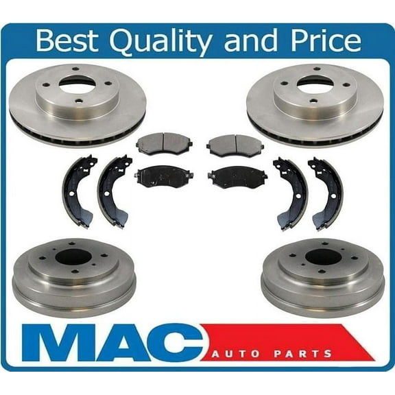 Front Rotors Brake Pads Rear Drums Brake Shoes for Nissan Sentra 1.8L 00-01