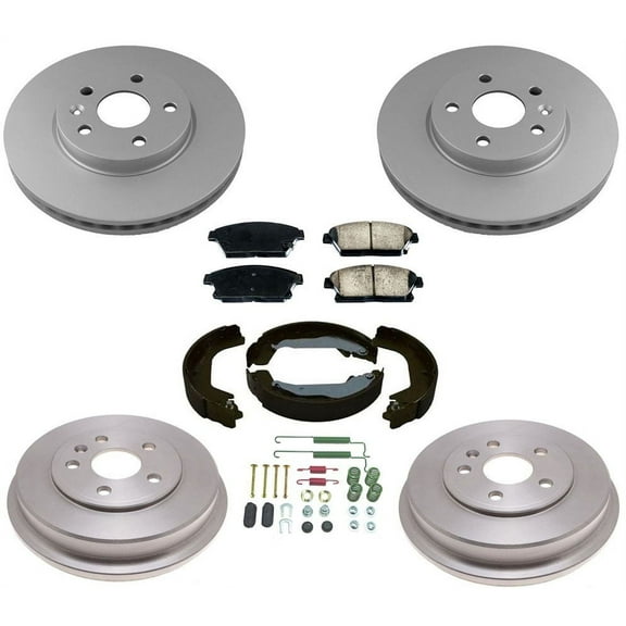 Front Rotors Rear Drums Brake Pads Shoes Spring Kit for Chevrolet Trax 13-19