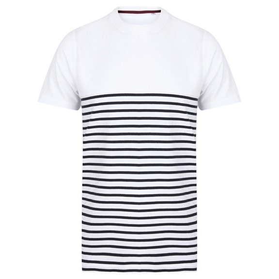 Front Row  Adult Breton Striped Tagless T-Shirt