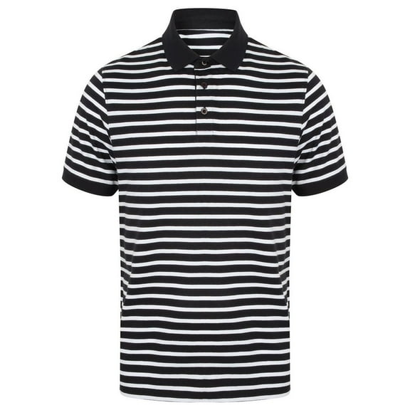 Front Row Adult Striped Jersey Polo Shirt