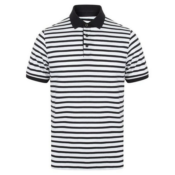 Front Row  Adult Striped Jersey Polo Shirt