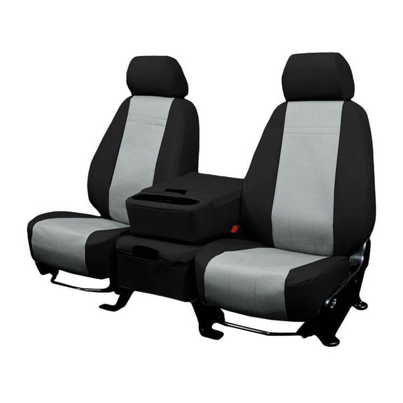 Front Row Buckets Light Grey Insert with Black Trim DuraPlus Custom Seat Cover 2012-2014 Chevrolet Express 1500