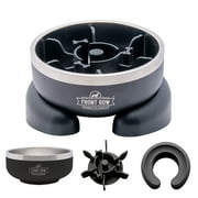 Front Row Dog Bowl with Slow Feeder-Black