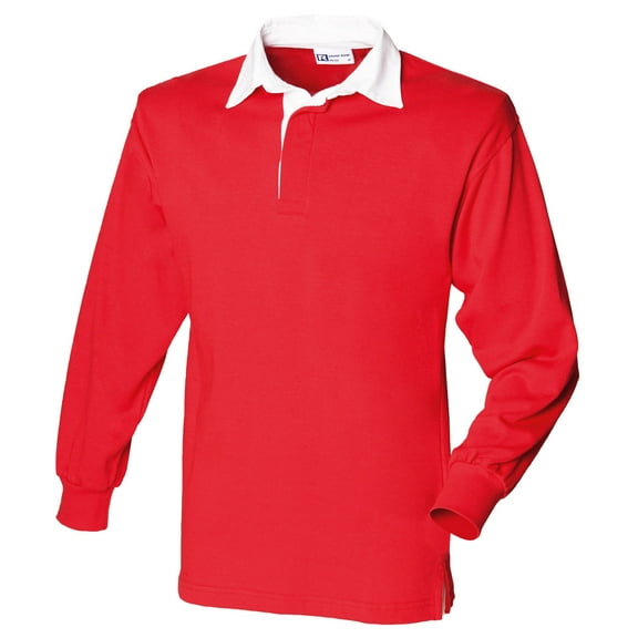 Front Row Kids Big Boys Long Sleeve Plain Rugby Sports Polo Shirt