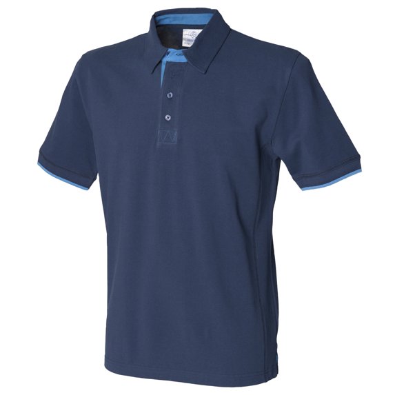Front Row Mens Contrast Pique Polo Shirt