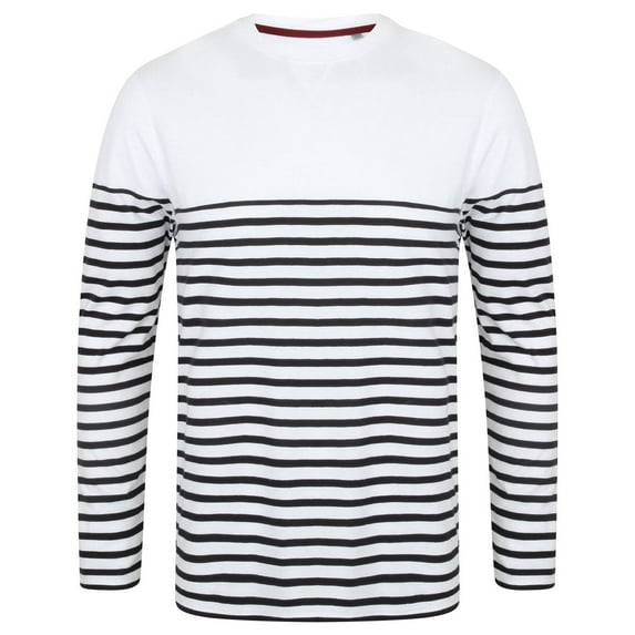 Front Row Mens Long Sleeve Breton Stripe T-Shirt