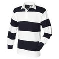 thumbnail image 1 of Front Row Sewn Stripe Long Sleeve Sports Rugby Polo Shirt, 1 of 3